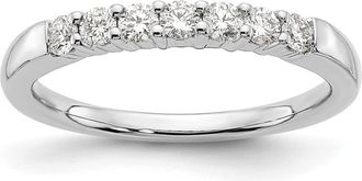 Diamond2Deal 14k White Gold Lab Grown Diamond 7-Stone Band Ring 0.35Ct Clarity- VS Color- G-H