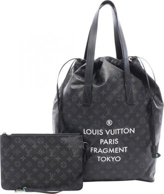Louis Vuitton Black Pvc Leather Handbag Pouch Tote Bag (Pre-Owned)