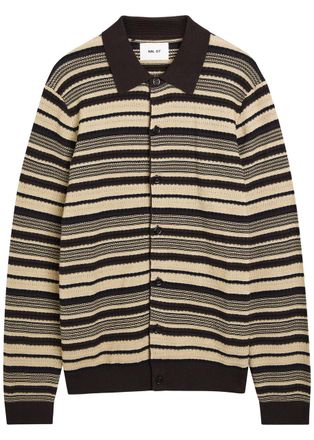 Nn.07 Nolan Striped Cotton Polo Shirt - Multicoloured 1 - Xxl