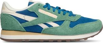 Reebok Mens Classic Leather - Running Shoes Chalk/Athletic Blue/Field Green Size 10.0