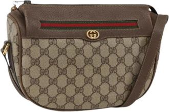Gucci Pre-owned Vintage Schoudertas - Dames - Vintage Schoudertas - Beige - ONE Size - Leer - Vintage