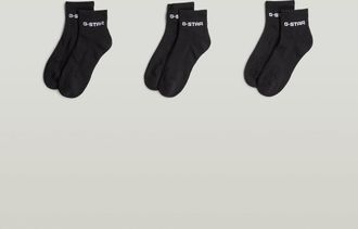 G-Star Short Logo Sokken 3 Paar - Zwart - Heren