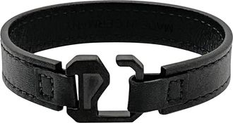 Montblanc Extreme Black Leather Bracelet, Size 68