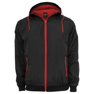 Urban Classics Heren Contrast Zachte Shell Jas (Zwart/Rood)