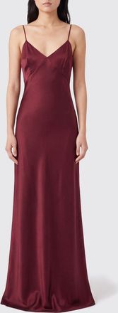 Max Mara Abito da sera lungo in raso con scollo a V e piccolo strascico