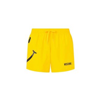 Moschino Beachwear, male, Yellow, Size: XL Smiley nylon swim boxers