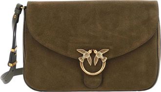 Pinko Love Satchel Classic - Dames - Schoudertassen - Groen - ONE Size - Katoen - Tassen