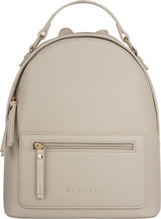 Bugatti Cityrucksack BUGATTI ELLA SAFFIANO, Damen, Gr. B/H/T: 23cm x 28cm x 11cm, onesize, beige, Polyurethan (100%), Rucks&auml;cke Cityrucksack