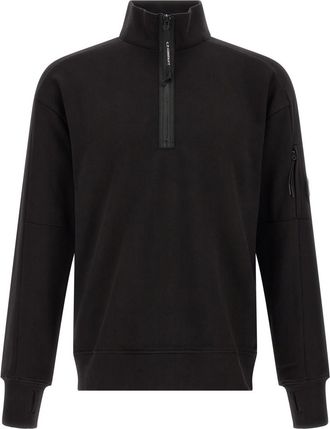 C.P. Company Black Solid Mock Collar Sweatshirt