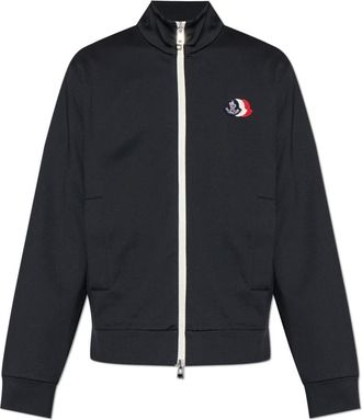 Moncler Zip-up Sweatshirt - Heren - Vesten met rits - Blauw - S - Leer - Hoodies & sweatvesten