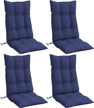 vidaXL Cojines Para Silla Respaldo Alto 4 Uds Tela Oxford Azul Marino Vidaxl