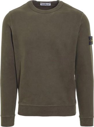 Stone Island Katoenen Jersey Sweatshirt - Heren - Sweatshirts - Groen - L - Katoen - Hoodies & sweatvesten