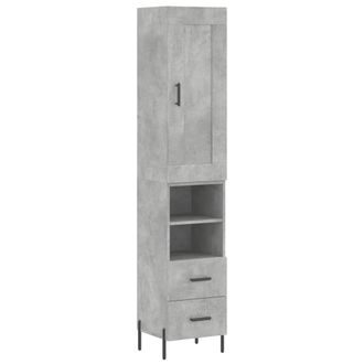 vidaXL Aparador De Madera Contrachapada Gris Hormig&oacute;n 34,5x34x180 Cm Vidaxl
