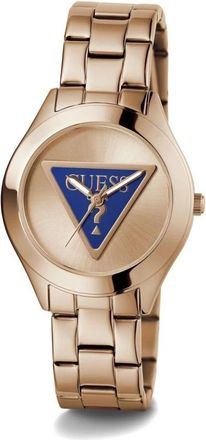 Guess Dameshorloge armband TRI Plaque ros&eacute;goud 34 mm - Dames - Horloges - Bruin - ONE Size - Accessoires