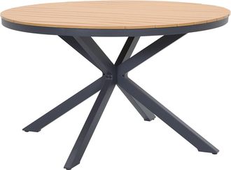 Vente-Unique Mesa de jard&iacute;n redonda de aluminio D.125 cm - Antracita y natural claro - ZEYVA de MYLIA