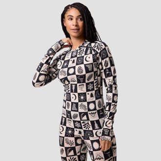 Backcountry Cedars Rws Merino Lt-Wt Baselayer Crew Top - Womens in Fog Patchart Print at Nordstrom, Size X-Small