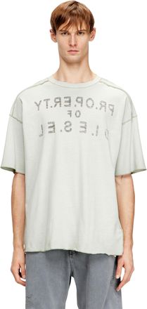 Diesel Relaxed cotton T-shirt with front and back print - T-Shirts - Man - White