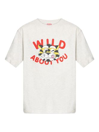 Kenzo Wild Tiger T-shirt met print - Grijs
