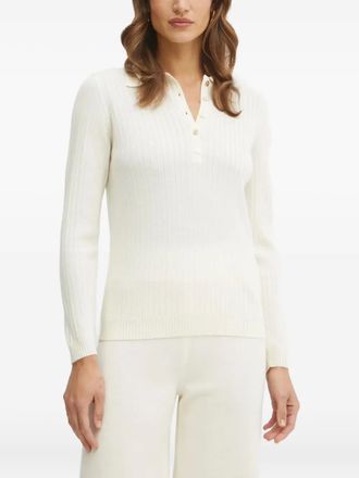 Luisa Spagnoli ribbed polo-neck sweater - women - Virgin Wool - L - White