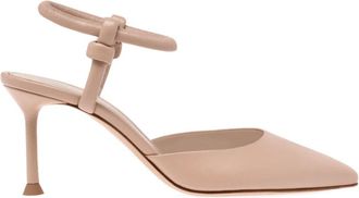 Gianvito Rossi 70mm Juno Dorsay pumps - women - Calf Leather/Nappa Leather/Calf Leather - 36.5 - Neutrals