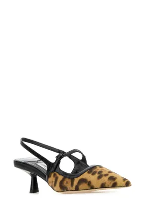 Jimmy Choo London Womens Printed Calf Hair Didi Pumps Naturalblack Scarpe Con Tacco