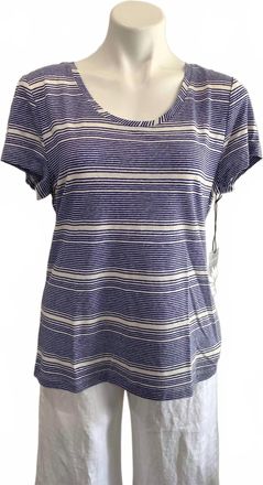 Habitat Stripe Cap Sleeve Tee In Royal