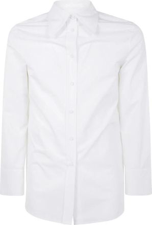 Jil Sander Cotton Poplin Shirt - Dames - Overhemden - Wit - L - Katoen - Overhemden
