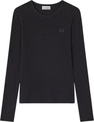 Ganni Mujer, Camisetas, Negro, Talla: S