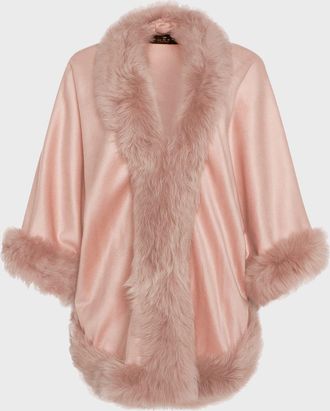 Gorski Cashmere Capelet with Lamb Shearling Trim