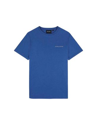 Lyle & Scott Mens Lyle & Scott Embroidered Logo Spring Blue T Shirt - Size: 40