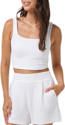 Travis Mathew Yacht Me Rib Crop Tank in White at Nordstrom Rack, Size Xx-Large