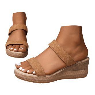 Generic Womens Platform Sandals Open Toe Wedge Sandal With Back Strap Summer Dressy Casual Shoes Arch Support Walking Slippers For Beach, Travel, Walking, Dai