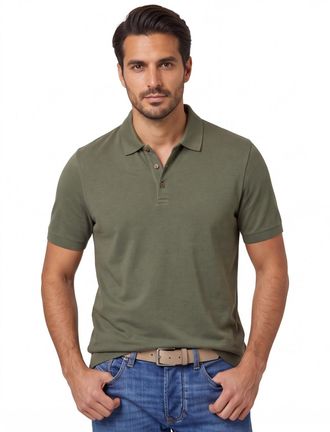 Brax Brax poloshirt groen normale fit 3 knopen