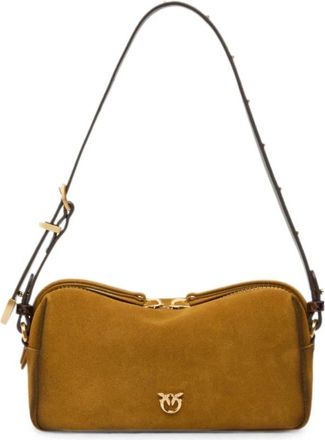 Pinko Pinko, Dames, Tassen, Bruin, Maat: ONE Size Katoen