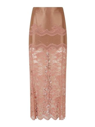 Paco Rabanne Lace and jersey midi skirt