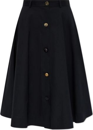 Moschino Wijd uitlopende rok - Dames - Midirokken - Zwart - S - Katoen - Rokken
