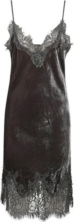 Gold Hawk Velvet Coco Lace Dress - Dames - Feestkleedjes - Grijs - M - Katoen - Kleedjes