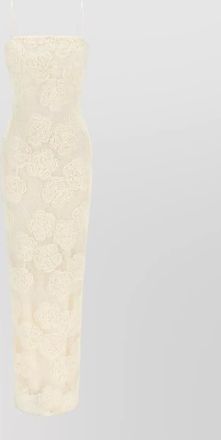 Rotate floral-appliqu&eacute; off-shoulder maxi dress