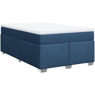 vidaXL Cama Box Spring Con Colch&oacute;n Tela Azul 120x200 Cm Vidaxl