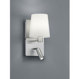 Trio Aplique Moderno Con Pantalla Blanca Y Spot Led Marriot Nickel Trio Lighting