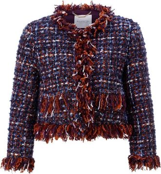 Rich & Royal Gekreund Boucl&eacute; Jas - Dames - Blazers - Blauw - XL - Katoen - Jassen