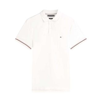 Tommy Hilfiger Heren Liquidtip Poloshirt met Korte Mouwen (Ecru)