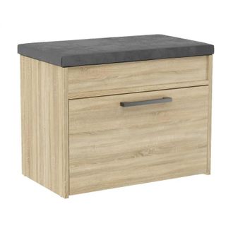 Hucoco Hucoco - Parmi - Mueble De Entrada Zapatero Estilo Escandinavo - 60x35x49 - Banco Con Almacenaje