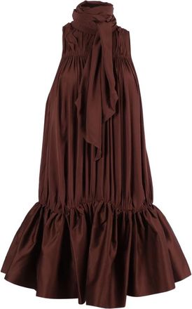 Rotate Mini jurk met ruches - Dames - Feestkleedjes - Bruin - S - Kleedjes