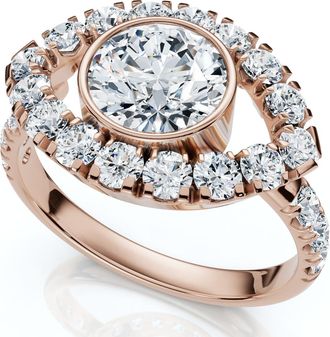 Pompeii3 Certified 1 3/4Ct Eye Diamond Ring 14k Gold Lab Grown