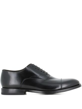 Green George cap-toe Oxford shoes - Black