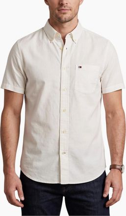 Tommy Hilfiger Mens TOMMY HILFIGER Mens Shirt Oxford Summer Top - White - Size: 44/Regular