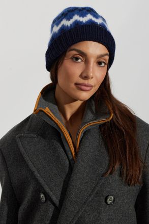 Canada Goose Wool Beanie With Embroidered Logo, Unisex, Navy Blue