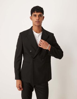 Asos regular suit jacket in black