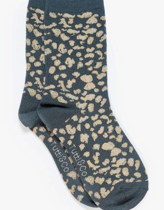 Tutti & Co Womens Leopard Socks - Black